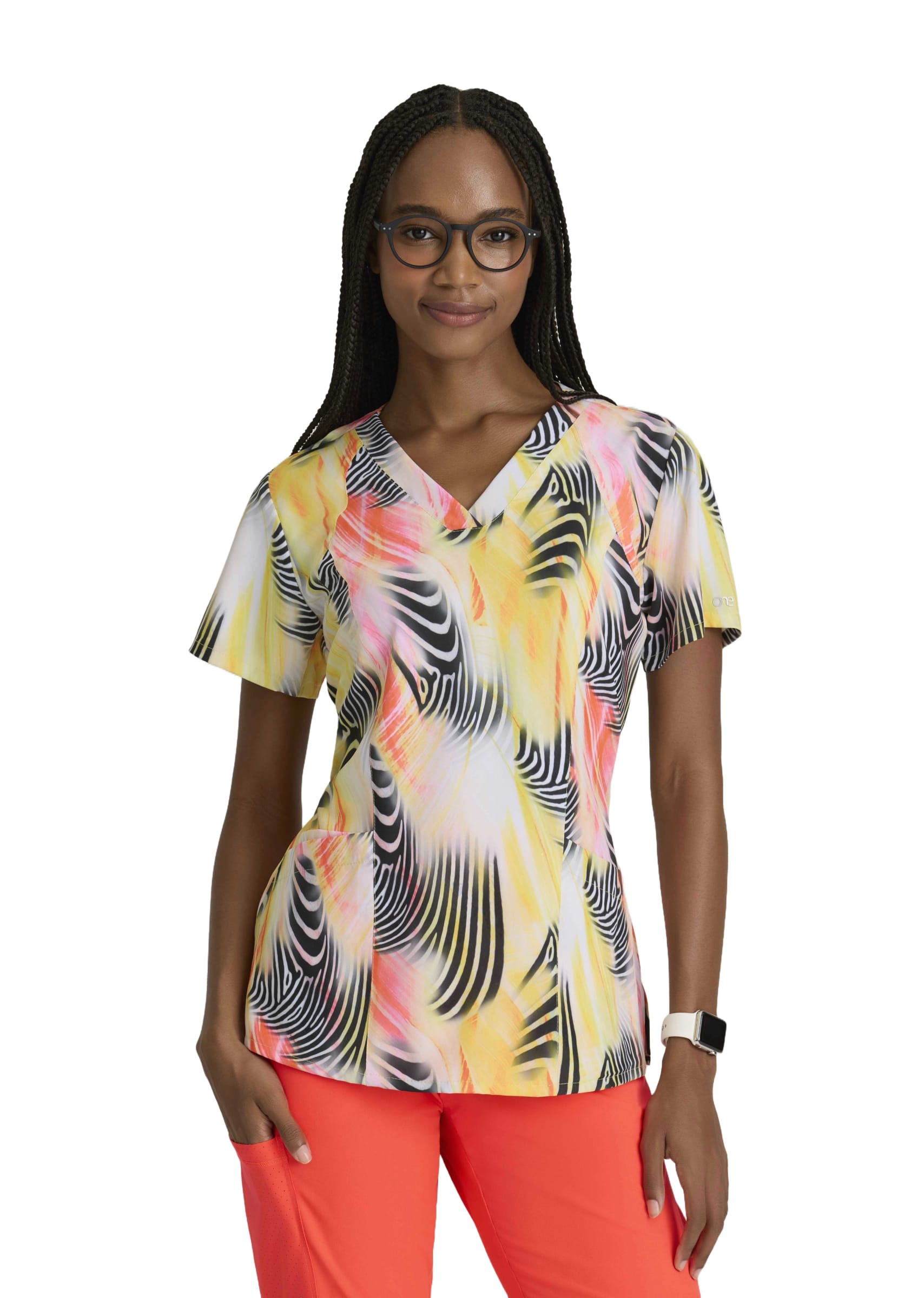 Top clínico Barco 5107 mujer estampado ZEBR fondo negro