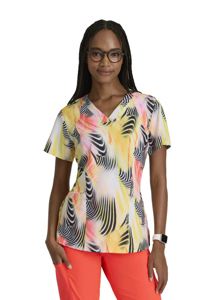 Top clínico Barco 5107 mujer estampado ZEBR fondo negro
