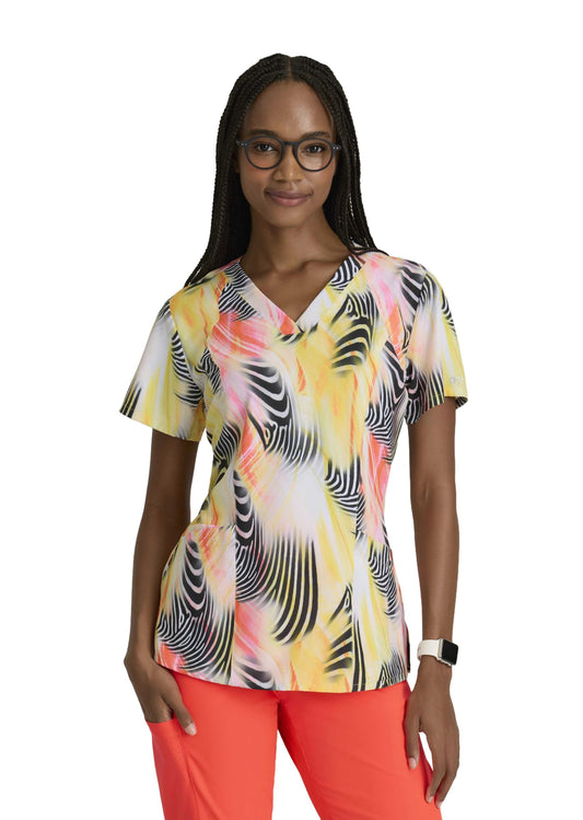 Top clínico Barco 5107 mujer estampado ZEBR fondo negro