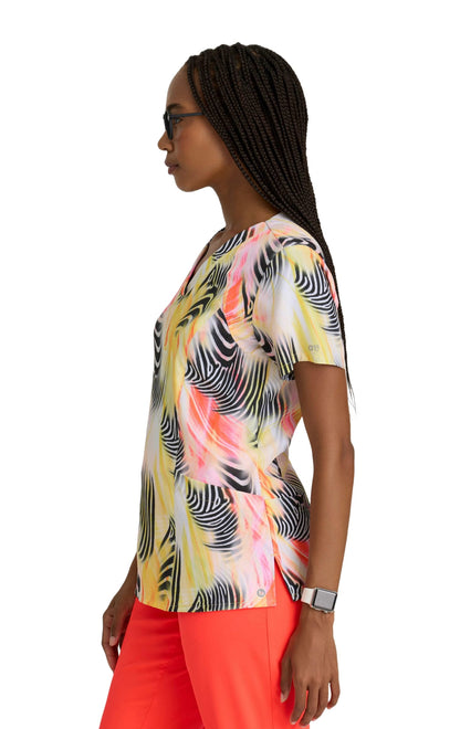 Top clínico Barco 5107 mujer estampado ZEBR fondo negro - vista 2
