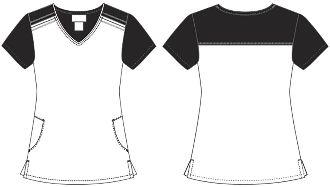 Top clínico Cherokee Disney TF639 mujer estampado MKWX fondo negro - vista 3