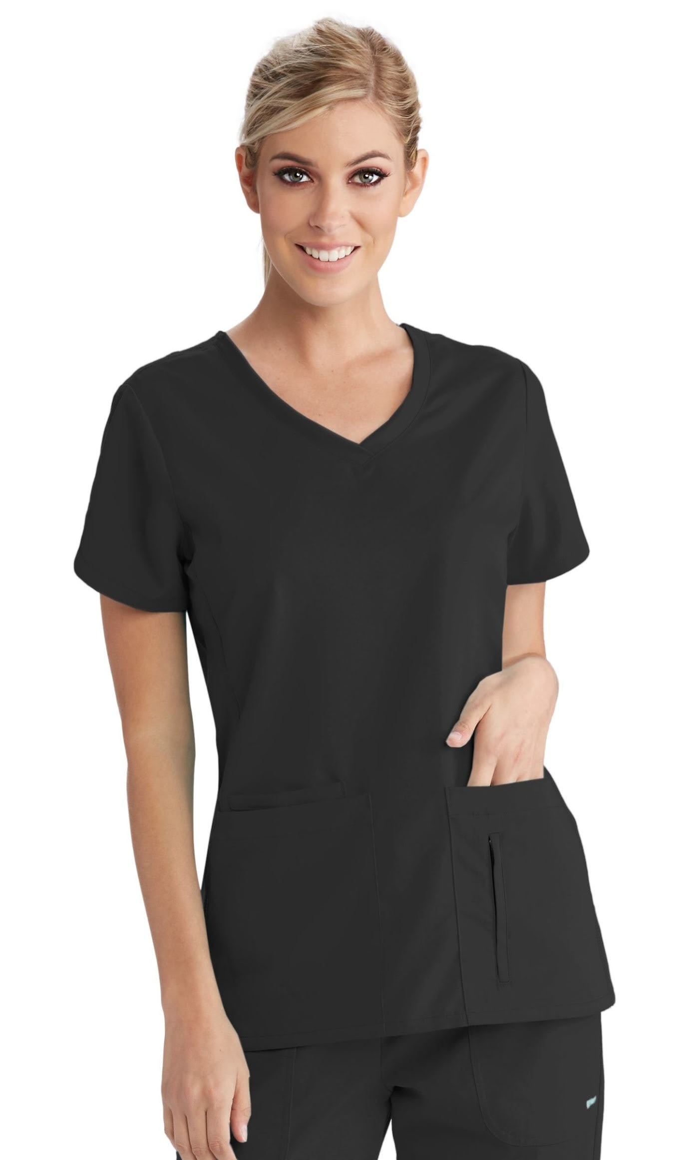 Top clínico Grey's Anatomy 41423 mujer liso cuello en V - vista 2