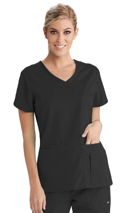 Top clínico Grey's Anatomy 41423 mujer liso cuello en V - vista 2